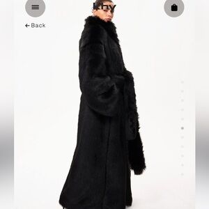 Luxurious Black Faux Fur Coat